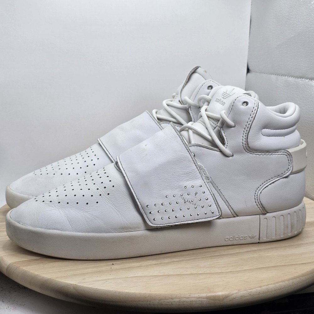Men's Size 10 - Adidas Tubular Invader White Basketball Shoes‎ BW0872